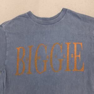 Biggie Notorious BIG Rap Short Sleeve Crew Neck Shirt Mens Size Small S Blue